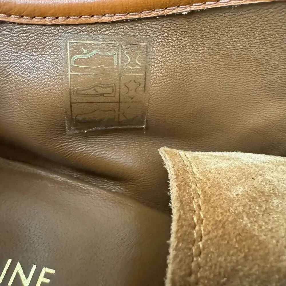 CELINE Italy MANON wedge sole lace-up shoes RM1129 39(26cm) Brown Leather